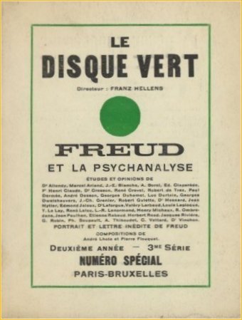 Couverture du Disque vert, numéro spécial Freud et la psychanalyse